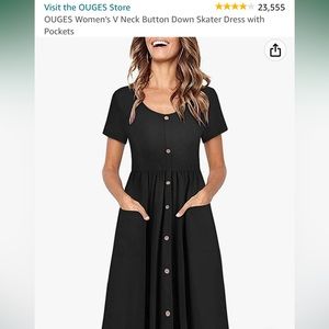 NWT Buttoned Black Dress